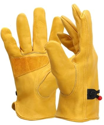 Heat Resistant Gloves Leather Welding Gloves Work Gloves Soft Cowhide Welding Protection Safety Workers Mechanic Driver Driving Farm Garden Glove Suitable for Oven/Fireplace/Welding/Stove(XL)