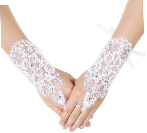 COLLBATH Bühnenhandschuhe Mädchen Mädchenhandschuhe Handschuhe zur heiligen Kommunion Handschuhe für handschuhe kinderhandschuhe schleier Handschuhe für kleine Mädchen