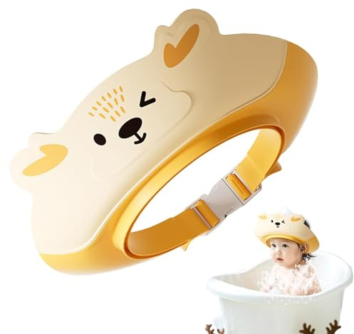 Baby Hair Washing Hat, justerbar tecknad öronskydd ansiktsschampo för barn, barnshowertillbehör för pojkar och flickor tvättskydd, 9,06 x 9,06 x 3,35 tum