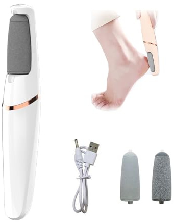 Ponceuse Pied Électrique,Pied Râpe Électrique,Lime Pieds Rechargeable,Pour éliminer Les callosités,Avec têtes de meulage remplaçables (Blanc)