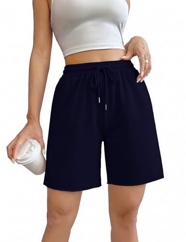 Marvmys Women's Running Shorts Casual Lounge Bottoms High Waist Summer Athletic Sweat Jogging Sport Workout Ladies Soft Cycling Short with Pockets