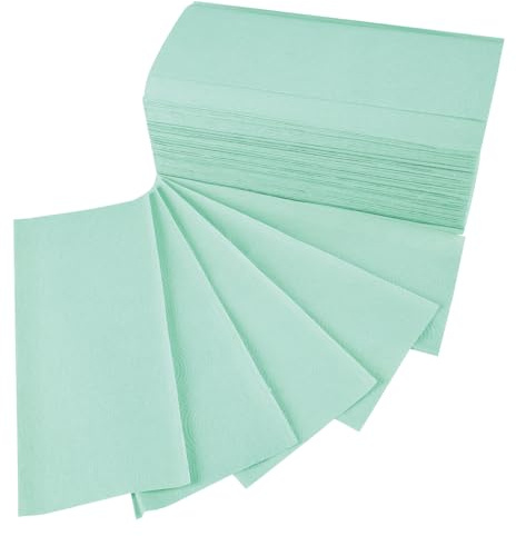 3200 Stück Hygoclean Papierhandtücher, 2-lagig | Zellstoffmix, V/ZZ-Falzung, grün, L: 25cm, B: 23cm