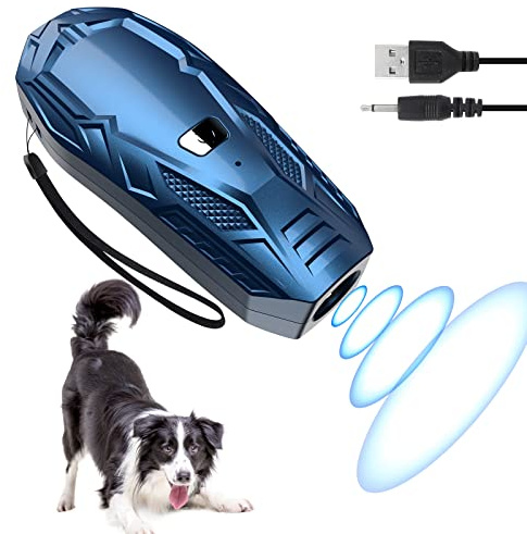 Queenmew Anti Bell Gerät Hunde, Tragbares Ultraschall Antibell Ultraschall Gerät mit Doppelfrequenz, 16.4 Fuß Effektives Antibell für Hunde für das Training im Innen- und Außenbereich