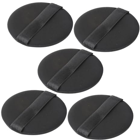 WOONEKY 5piezas Borlas Redondas De Maquillaje Sin Látex Para Polvos Sueltos y Base De Maquillaje Esponja Para Cosméticos Accesorio Para Salón y Hogar