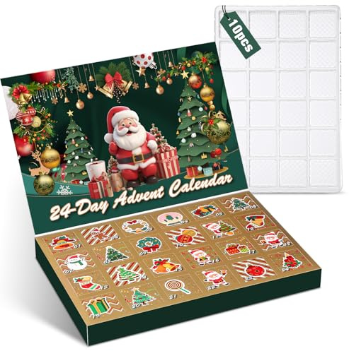 Humyoun 10 Sets Empty Advent Calendars to Fill 24 Days Christmas DIY Advent Calendar 2026 Boxes Xmas Countdown Ornament Bulk Gifts for Adults Family Friends, 13 x 9 x 1.6