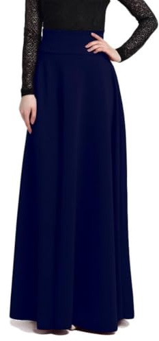 Maxirock Damen 120cm Bodenlang Langer Rock A-Linie Vintage | Faltenfreier, blickdichter Stretch-Rock. Perfekt für Büro, Alltag, festliche Hochzeit und elegante Party-Outfits.