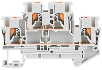 Morsettiera for guida DIN PTTB-2.5-PV, 5 pezzi, conduttore di collegamento a molla equipotenziale a doppio strato