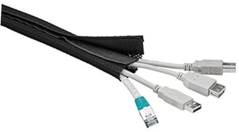 Toddmomy Flexible Cable Management Sleeve Black Neoprene Wrap Organizer for Tv Computer Home Entertainment Stretchy Cord Cover Holds Cables Easy Access and Concealment