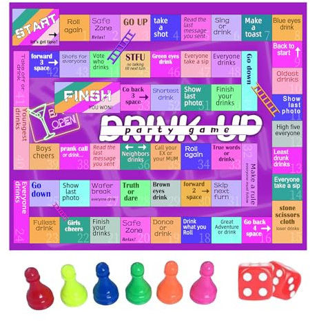 Trink-Party-Spiele, Familiennacht, Erwachsenen-Trink-Brettspiel – Familien-Herausforderung Aktivitäten für Geburtstag, Halloween, Outdoor, Hochzeit, Urlaub, Date, Nacht, Camping