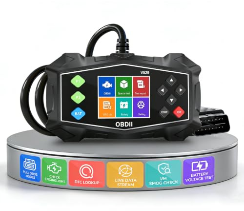 Sosisul OBD2 Diagnosegerät, OBD Diagnosegerät Auto Scanner für Alle Fahrzeuge, KFZ Fehlerauslesegerät mit OBDII Funktionen, Deutsch Lesegerät kompatibel mit Ford BMW VW Mercedes Audi
