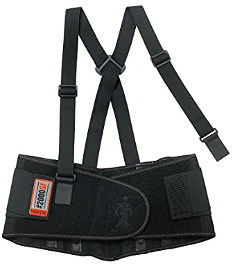 Ergodyne ProFlex 2000SF Back Support Brace, 8.5 Spandex, V-Shape Design and Patented Stays for Added Support, 3XL,Black