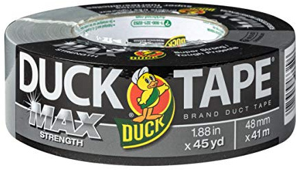 Duck Brand Max Strength Duct Tape - 1 Roll - Heavy Duty Hold - 1.88 Inch x 45 Yards - Silver (240201)