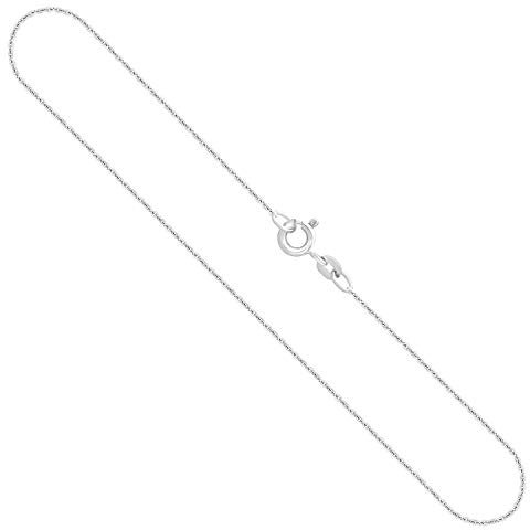EDELIND Goldkette, Ankerkette rund Weißgold 585/14 K, Länge 38 cm, Breite 1.1 mm, Gewicht ca. 1.7 g., NEU
