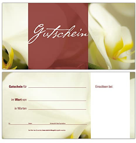 25 Gutscheine Gutscheinkarten Geschenkgutscheine – edel neutral Orchidee