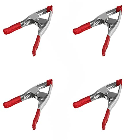 FactorDuty Set of 4-9-Inch Metal Spring Clamp with Red Tip