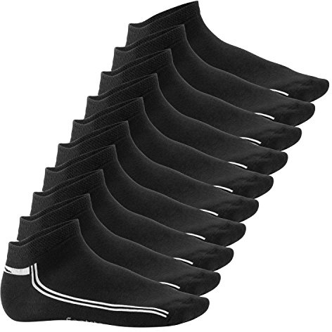 Footstar Dam och herr motiv sneakers strumpor (10 par), korta strumpor med ränder – sneak it!