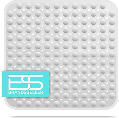 Brandsseller Duschmatte 53x53 cm Duscheinlage Badewanneneinlage mit Noppen Hellgrau Melange