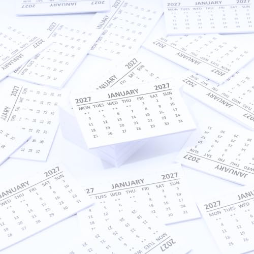 Lot de 10 mini onglets de calendrier 2025 - Blanc - 1 mois par page