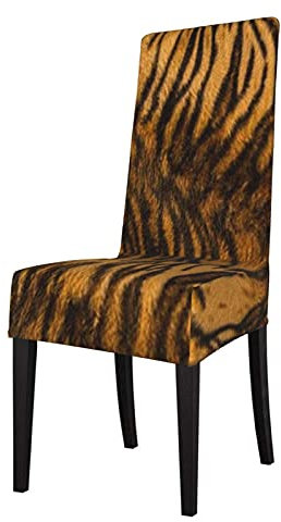 Sitzbezug für Stuhl Tiger Fell Textur Camouflage Esszimmer Stuhlhussen Schonbezüge Stretch Stuhlschutz