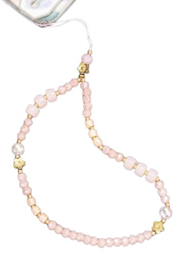 Bunte Kristallperlen Kette Handykette,Universale Telefonkette Telefongurte Handyschmuck Telefon Anhänger Handyschlaufe Hängen Chian Handyanhänger Schlüsselanhänger Taschenanhänger für Frauen,Rosa