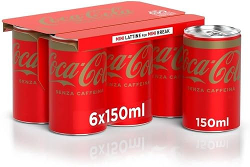 Coca Cola Mini Senza Caffeina Lot de 24 boîtes de boissons gazeuses 150 ml sans caféine sans caféine