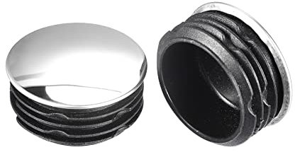 sourcing map Post End Cap Cover, 4pcs 40mm(1-9/16) Fence Post Cap Steel Head Round Pipe Tube Cover Insert Plug for Guardrail Railing, 38x18mm(IDxH)