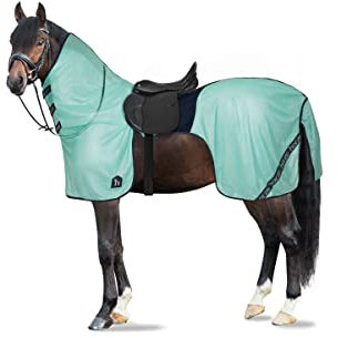 Horze Pferde Fliegenausreitdecke Paso Fino, Fliegendecke mit abnehmbarem Halsteil und UV-Schutz