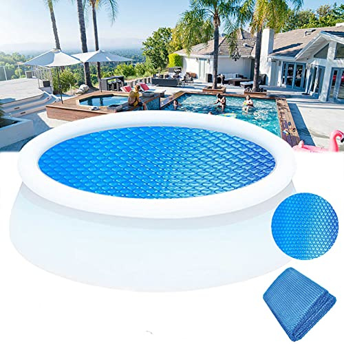 Under Pool Mat,15ft Pool Cover6/8/10/12/15ft Round Solar Cover Pool Waterproof Dustproof Heat Retaining Hot Tub Cover For Garden Outdoor Blue Series Style Safety Cover-Bubble-Side Down