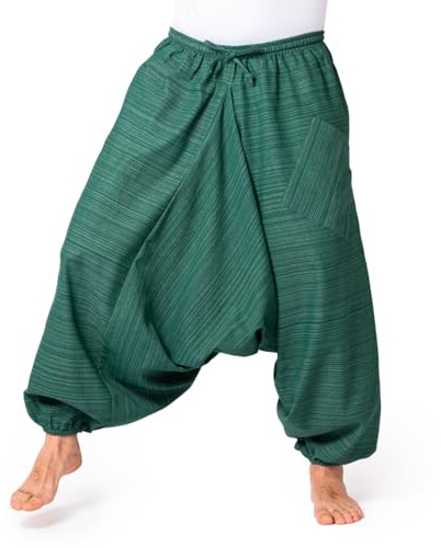 PANASIAM Aladin Pants Cotton 'Lini', Green, XL