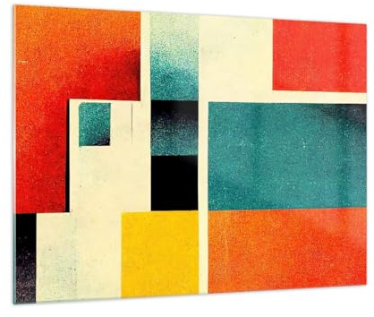 Moderno Quadro su Vetro 70x50 cm Stampe da Parete Astratto Arte - 5788 | quadrati Invecchiato Quadro Decorativo Piccolo Decorazione Murale Soggiorno Arte da Parete Decorazione da Parete ARTTOR