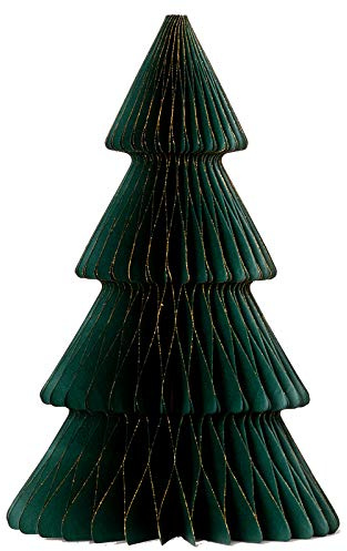 coopz Weihnachtsschmuck Tanne spitz 30cm Papier Aufsteller Weihnachten Baumschmuck, Farbe:dunkelgrün
