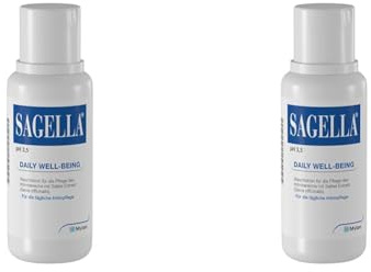 SAGELLA pH 3,5 – DAILY WELL-BEING: Intimwaschlotion mit Milchsäure und Salbei-Extrakt für die tägliche Intimpflege, 100 ml (Packung mit 2)