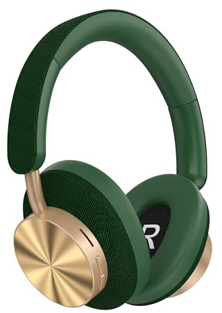 ND NEXT DESTINATION Wireless Headphones Auriculares Inalámbricos de Bluetooth 5.3 Over Head Supra Aular, Sonido Estéreo HiFi con Micrófonos, Casco Diadema con Radio de Larga duración (Verde)