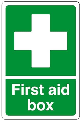 Cassetta di pronto soccorso, cartello di sicurezza, adesivo per il pronto soccorso, kit di pronto soccorso, in plastica rigida da 1,2 mm, per uso interno ed esterno (600 mm x 400 mm), distanza di