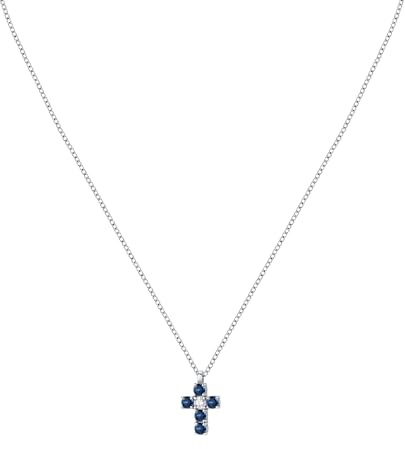 Morellato Collana da donna in argento 925 riciclata con croce, Tennis, collezione TESORI
