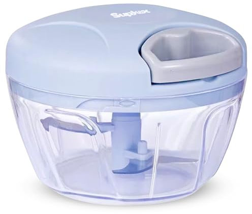 Suplox Manuelle Küchenmaschine, Handschnurzug, Zwiebelschneider, Zwiebelschneider, Knoblauchwolf, Salatzerkleinerer, Gemüsezerkleinerer, Gemüseschneider, Lebensmittelzerkleinerer, einfacher