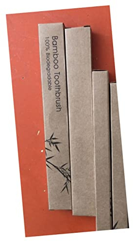 COLLBATH 4stücke Biologisch Abbaubare Bambuszahnbürsten für Reisen und Zuhause Himmelblau mit Ergonomischem Griff und Borstenzahnbürste