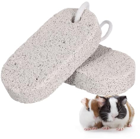 CORHAD Essential Pet Chewing Tool 2 Pack Molars Stones Rodent Toys for Squirrels Rats and Hamsters Natural Material
