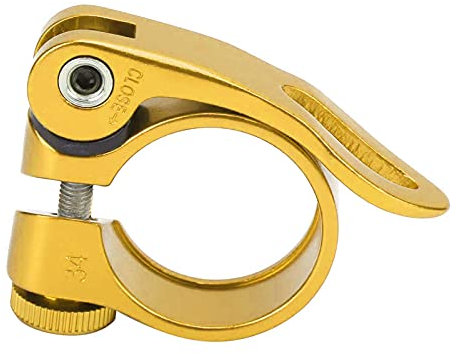 Fahrrad Sattelstützenklemme, Fahrrad Sattelklemme aus Aluminiumlegierung, Fahrrad Schnellspanner Sattelstützenkragen 31,8 mm für XT-C68 (Gold)