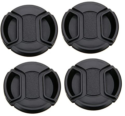 QUMIIRITY 4pcs Snap Lens Cover Camera Lens Protector Center Pinch for Dust Protection for Outdoor Photography and Travel Use