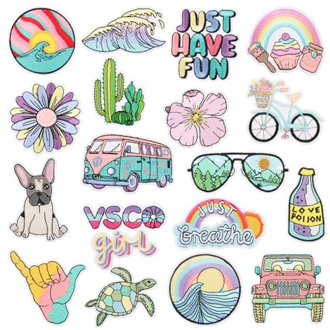 Gurxi 18 Stück Bügelflicken Kinder Aufnäher Zum Aufbügeln Patch Aufnäher Bügelsticker Sticker Zum Aufbügeln Aufbügel Patches Für Jacken, Jeans, Hosen, Rucksäcke Und Kleidung ﻿Verschiedene Muster