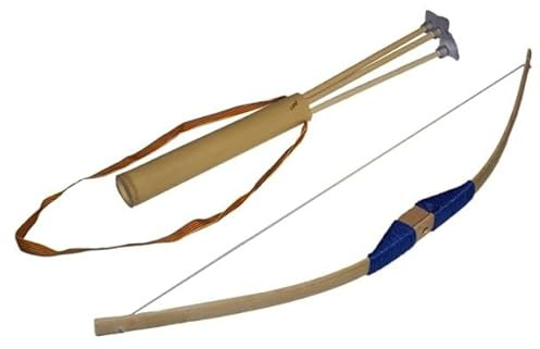 Juguetutto - Arco Pequeño - Flechas Punta Ventosa - Azul - Juguete de Madera
