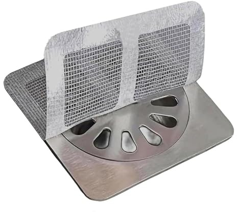 JOOTUEPO 40 Pack Disposable Drain Cover & Drain Snake Stickers, 10 cm Shower Drains Cover & Hair Catcher for Shower Drains, Perfect for Bath & Kitchen, Mesh Stops Human & Pet Hair
