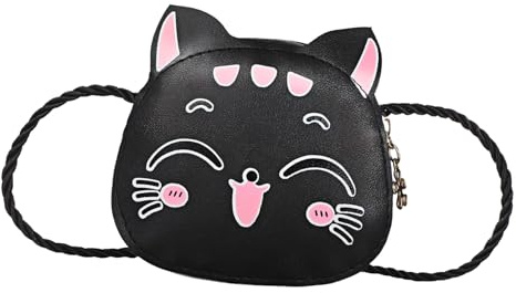Gatuida Katzen Münzbeutel aus Pu Leder mit 3D-Ohren Kleine Mädchen Umhängetasche mit Reißverschluss Vielseitige Schultertasche für Alltag und Reisen