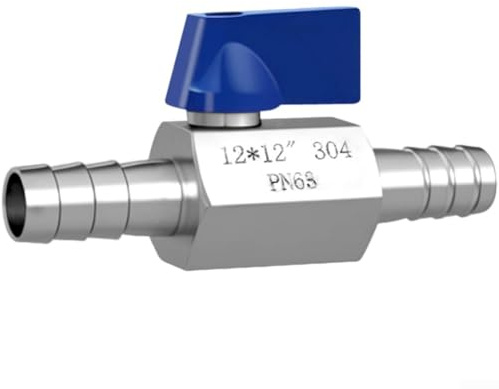 Válvula de bola de doble pagoda construida de acero inoxidable 304 con accionamiento hidráulico, diseñada para un control confiable de encendido/apagado en tuberías de gas y agricultura (12 mm)