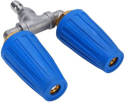 Generic Rotierende Hochdruckreiniger-Düse, 1/4-Zoll-Schnellverbindungssystem, Praktische Twin-Turbo-Düse für Hochdruckreiniger, 2-in-1-Design für Einlässe (Blue)