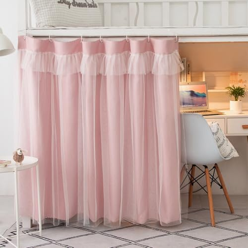 XINGYAOGJ Thickened Blackout Bunk Bed Bottom Curtain with Dustproof Mosquito Net Students Home Dorm Privacy Room Shading Drapery for Bedroom Bathroom Privacy Bed Canopy