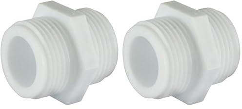 Merriway BH04072 Plastic Washing Machine Dish Washer Inlet Hose Connector, 3/4 x 3/4 inch - White (Pack of 2)