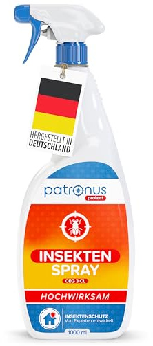 Patronus Insekten-Spray [1000 ml] Ungeziefer Spray mit Sofortwirkung | Abwehr-Mittel gegen fliegende & kriechende Insekten, hochwirksame Alternative zu Insektenspray Fliegen & Kakerlaken Gift