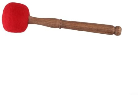 PureBowlic Maillet en bois pour bol chantant pour tête en coton pour méditation tibétaine et thérapie sonore – Design lisse et confortable Tailles S, M, L, rouge, blanc, noir, marron (rouge S)